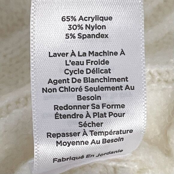 Talbots Cable Knit Sweater Size MP Cream Chunky Fisherman Turtleneck - Picture 11 of 14